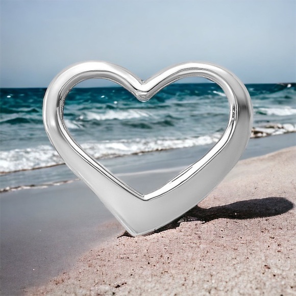 10k Yellow, White or Rose Gold Mini Floating Necklace Heart Slide Charm Pendant - Picture 3 of 16